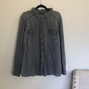 Torrid grey denim button up size 3